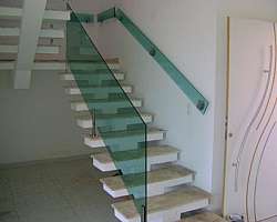 Corrimão de escada de vidro temperado